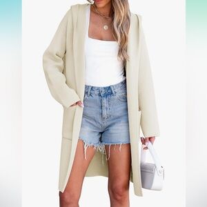 ANRABESS Women Cardigan Open Front Oversized Casual Knit Hoodie Sweater